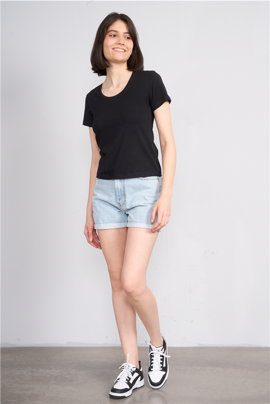 C.K Y26 8464 Fithit Byn U.Yk Penye Slimfıt T-shirt Siyah