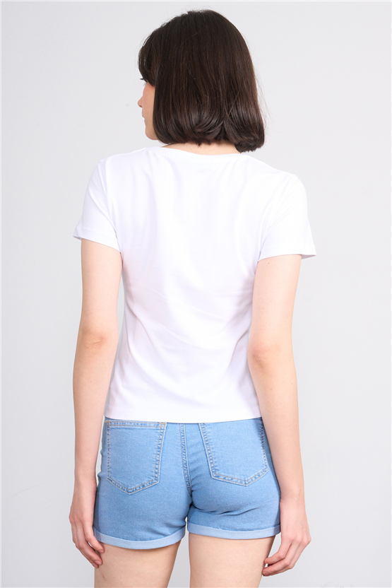 C.K Y26 8464 Fithit Byn U.Yk Penye Slimfıt T-shirt Beyaz