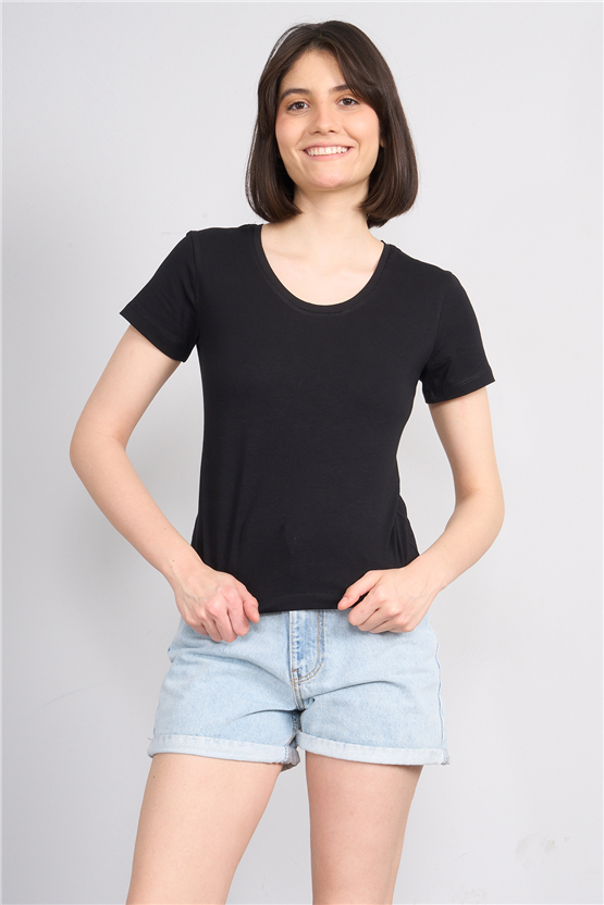 C.K Y26 8464 Fithit Byn U.Yk Penye Slimfıt T-shirt Siyah