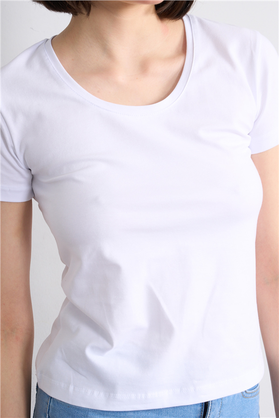 C.K Y26 8464 Fithit Byn U.Yk Penye Slimfıt T-shirt Beyaz