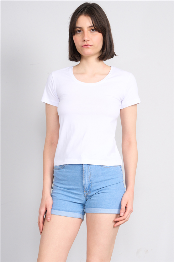 C.K Y26 8464 Fithit Byn U.Yk Penye Slimfıt T-shirt Beyaz