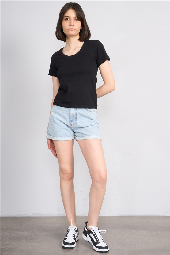 C.K Y26 8464 Fithit Byn U.Yk Penye Slimfıt T-shirt Siyah