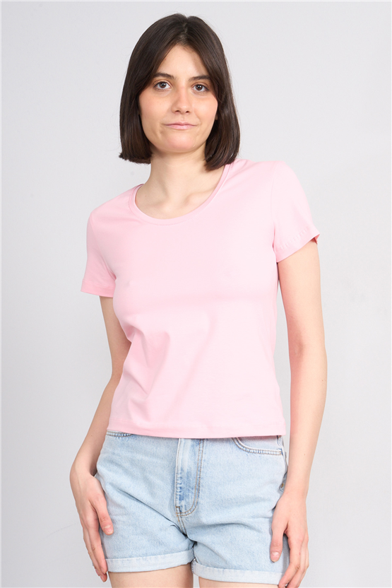 C.K Y26 8464 Fithit Byn U.Yk Penye Slimfıt T-shirt A.Pembe