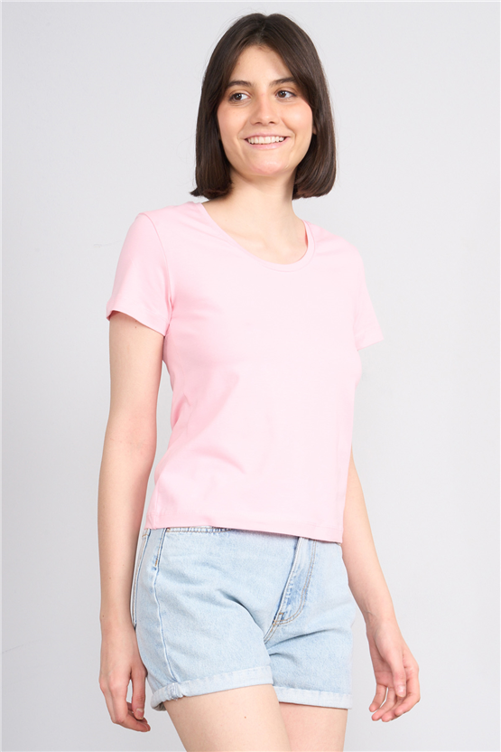 C.K Y26 8464 Fithit Byn U.Yk Penye Slimfıt T-shirt A.Pembe