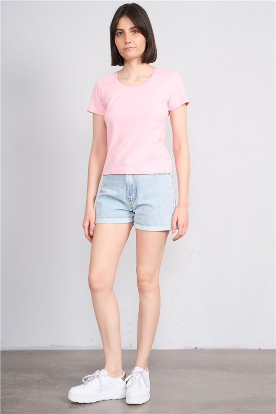 C.K Y26 8464 Fithit Byn U.Yk Penye Slimfıt T-shirt A.Pembe
