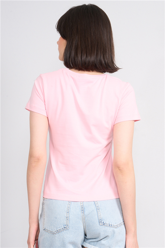 C.K Y26 8464 Fithit Byn U.Yk Penye Slimfıt T-shirt A.Pembe