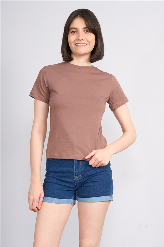 C.K Y26 8501 Fithit Byn B.Yk S.Fıt Penye T-shirt Kakao