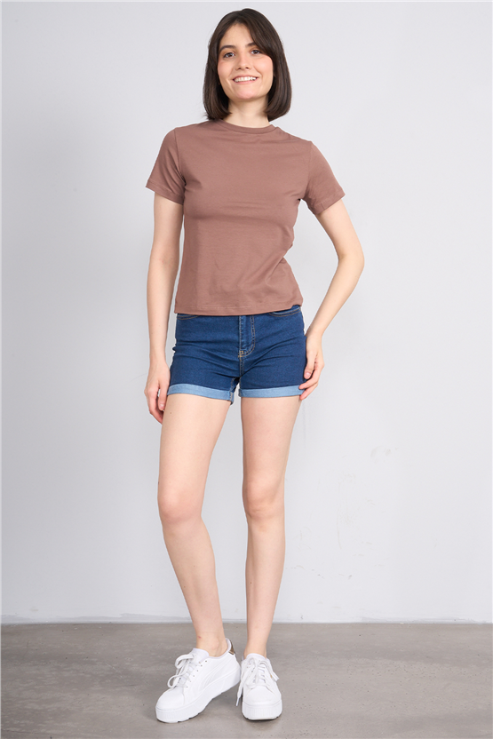 C.K Y26 8501 Fithit Byn B.Yk S.Fıt Penye T-shirt Kakao