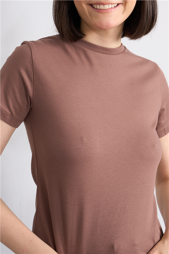 C.K Y26 8501 Fithit Byn B.Yk S.Fıt Penye T-shirt Kakao