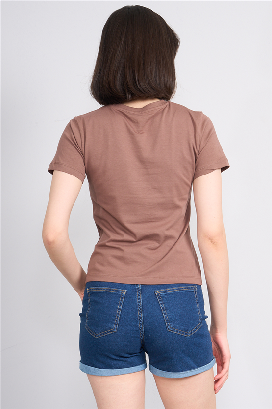 C.K Y26 8501 Fithit Byn B.Yk S.Fıt Penye T-shirt Kakao