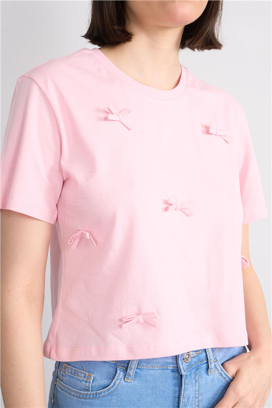 C.K Y26 8647 Fithit Byn B.Yk Regular Crop T-shirt Pembe