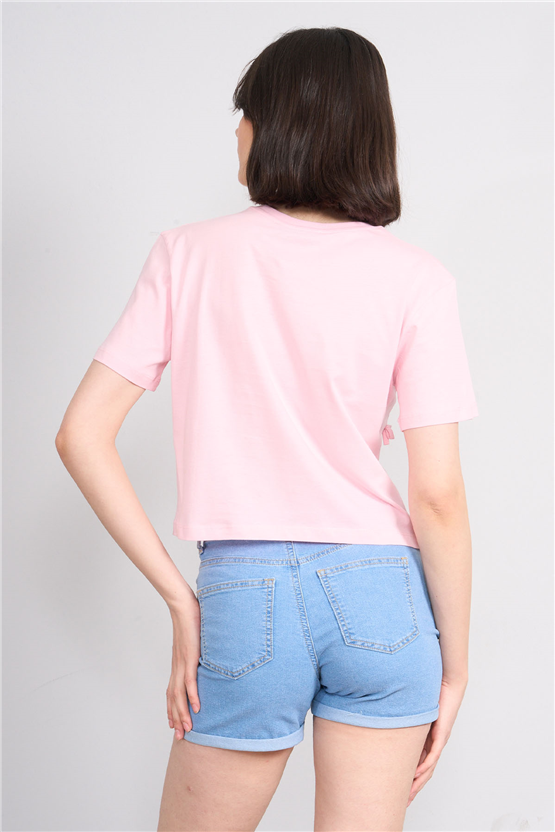 C.K Y26 8647 Fithit Byn B.Yk Regular Crop T-shirt Pembe