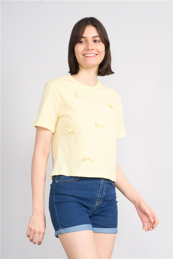 C.K Y26 8647 Fithit Byn B.Yk Regular Crop T-shirt U.Sarı