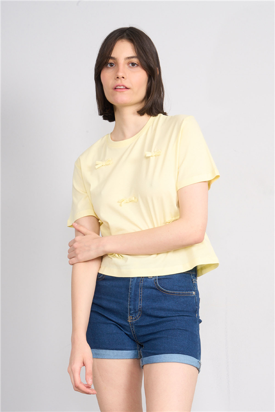 C.K Y26 8647 Fithit Byn B.Yk Regular Crop T-shirt U.Sarı