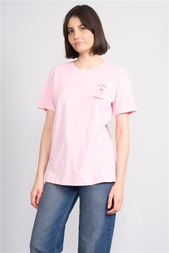 C.K Y26 8784 Fithit Byn B.Yk Regular Baskılı T-shirt A.Pembe