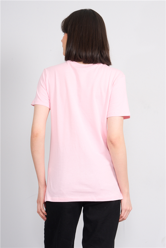 C.K Y26 8787 Fithit Byn B.Yk Regular Baskılı T-shirt A.Pembe
