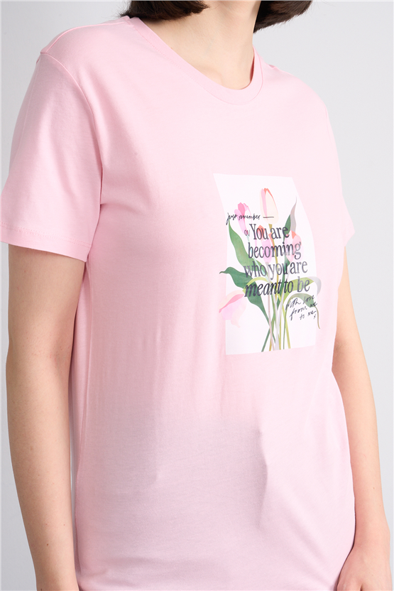 C.K Y26 8787 Fithit Byn B.Yk Regular Baskılı T-shirt A.Pembe