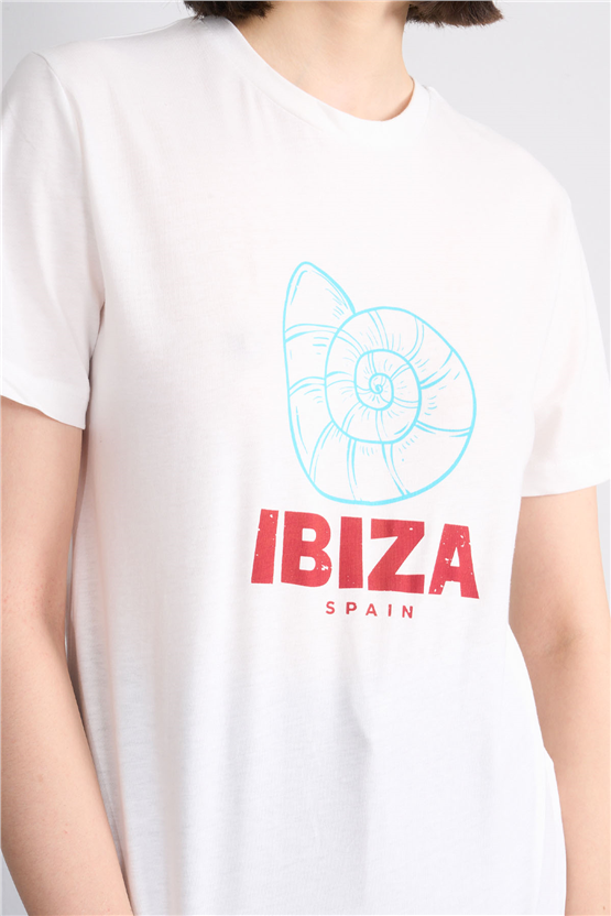 C.K Y26 8840 Fithit Byn B.Yk Regular Baskılı T-shirt Krem