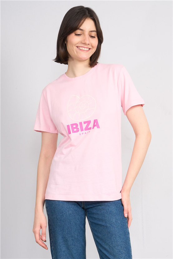 C.K Y26 8840 Fithit Byn B.Yk Regular Baskılı T-shirt A.Pembe