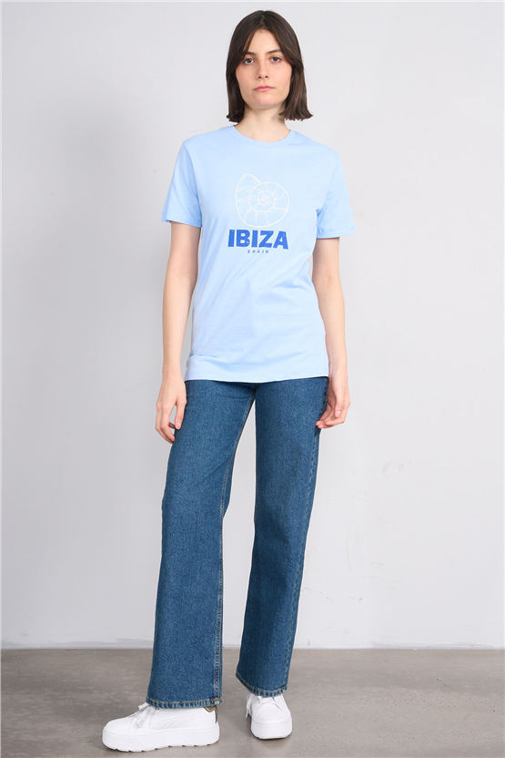 C.K Y26 8840 Fithit Byn B.Yk Regular Baskılı T-shirt A.Mavi