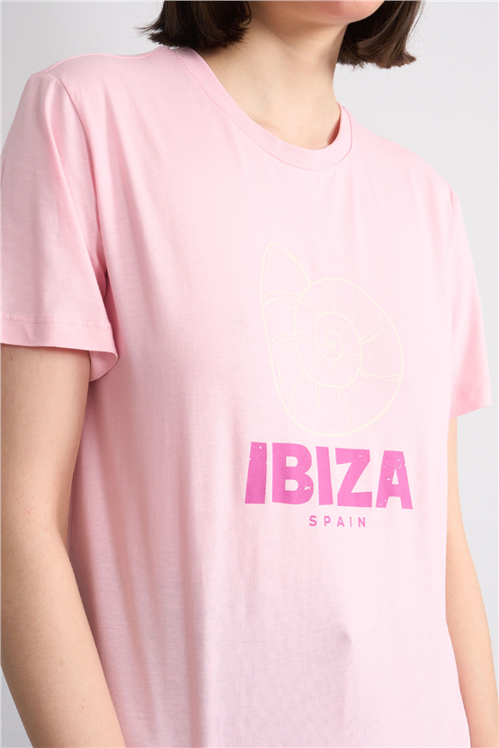 C.K Y26 8840 Fithit Byn B.Yk Regular Baskılı T-shirt A.Pembe