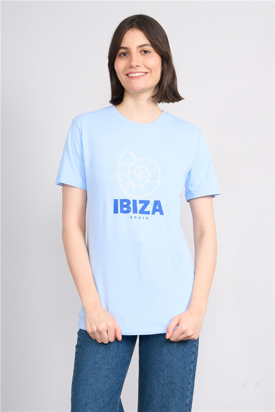 C.K Y26 8840 Fithit Byn B.Yk Regular Baskılı T-shirt A.Mavi