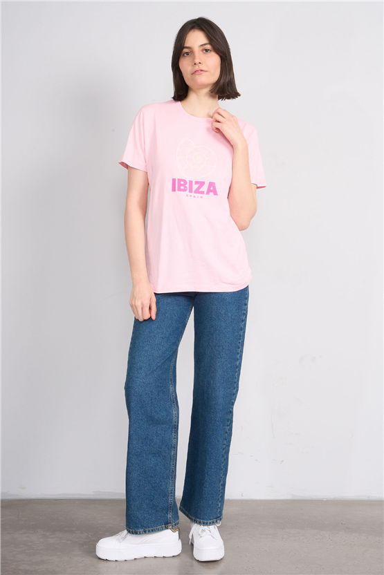 C.K Y26 8840 Fithit Byn B.Yk Regular Baskılı T-shirt A.Pembe