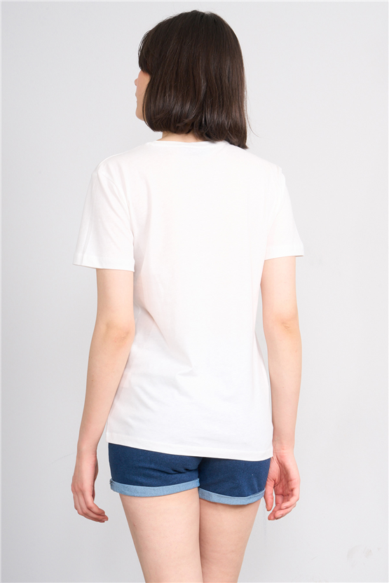 C.K Y26 8860 Fithit Byn B.Yk Regular Baskılı T-shirt Krem