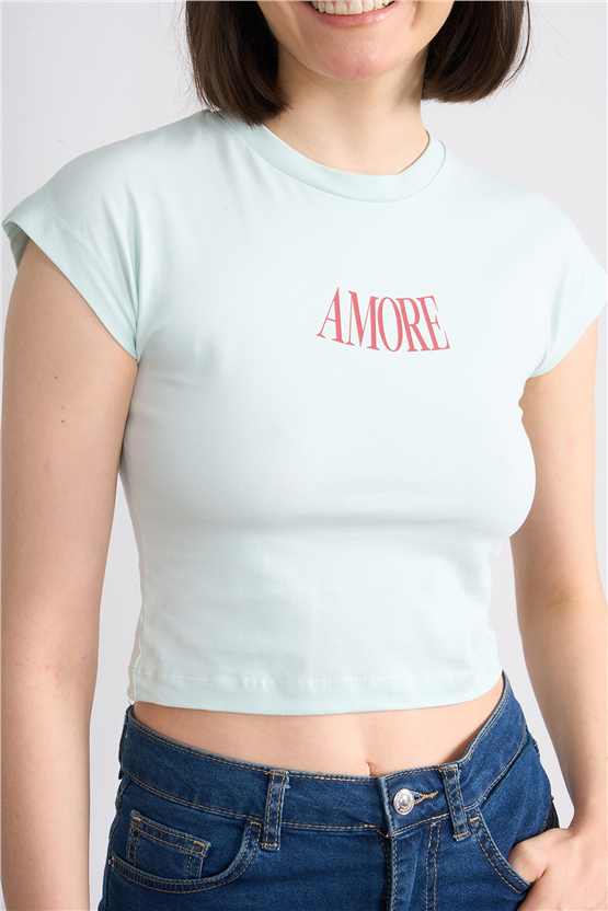 C.K Y26 8864 Fithit Byn B.Yk Regular Baskılı T-shirt Cagla