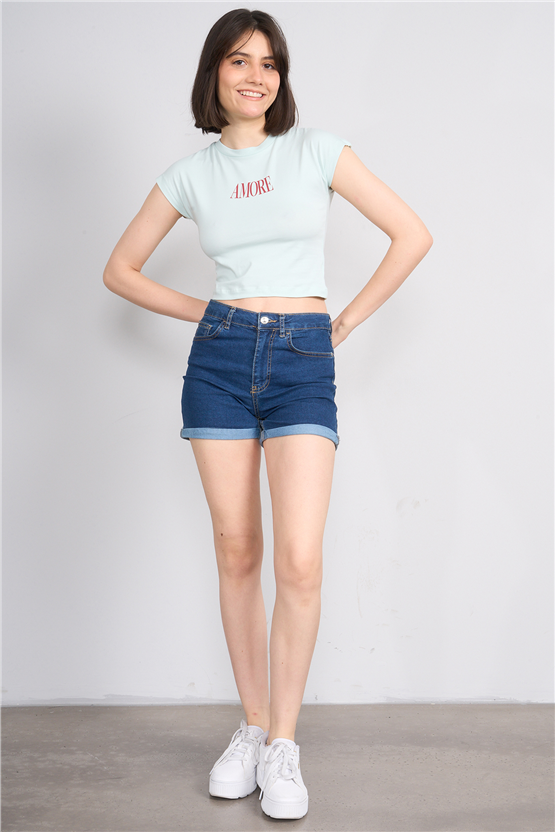 C.K Y26 8864 Fithit Byn B.Yk Regular Baskılı T-shirt Cagla