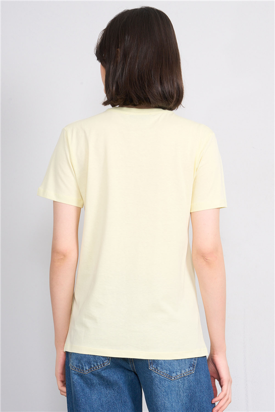 C.K Y26 8888 Fithit Byn B.Yk Regular Baskılı T-shirt U.Sarı