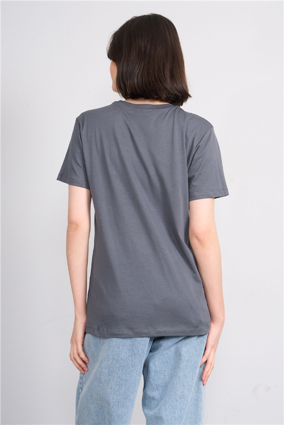 C.K Y26 8908 Fithit Byn B.Yk Regular Baskılı T-shirt K.Gri