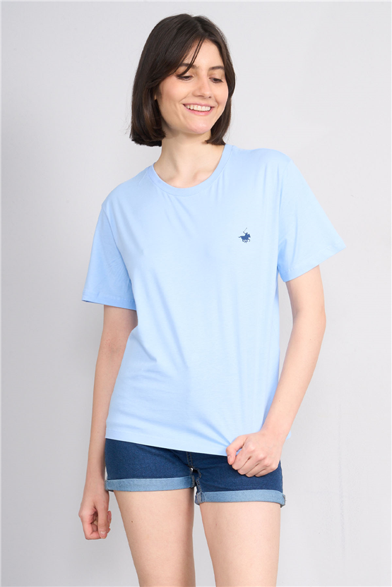 C.K Y26 8918 Cstp Byn B.Yk Regular Baskılı T-shirt Bebe Mavi