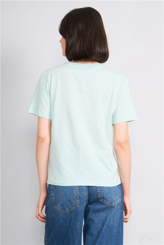 C.K Y26 8918 Cstp Byn B.Yk Regular Baskılı T-shirt Cagla