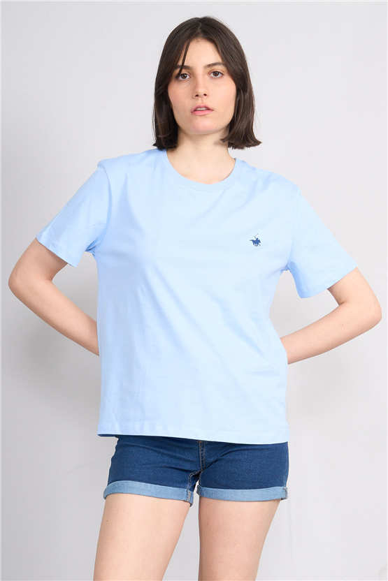 C.K Y26 8918 Cstp Byn B.Yk Regular Baskılı T-shirt Bebe Mavi