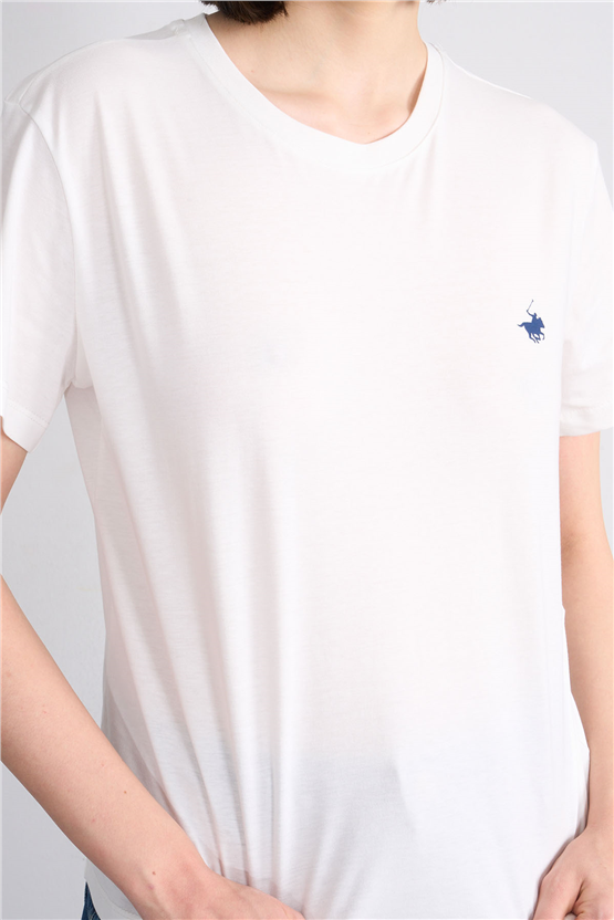 C.K Y26 8918 Cstp Byn B.Yk Regular Baskılı T-shirt Krem