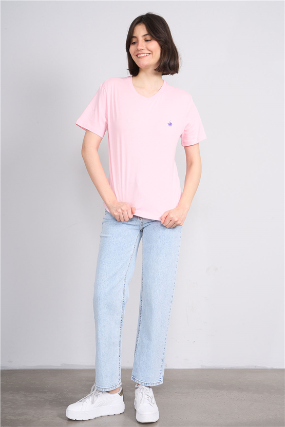 C.K Y26 8918 Cstp Byn B.Yk Regular Baskılı T-shirt A.Pembe