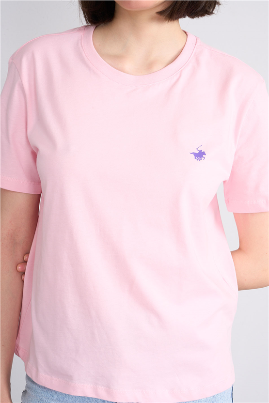 C.K Y26 8918 Cstp Byn B.Yk Regular Baskılı T-shirt A.Pembe
