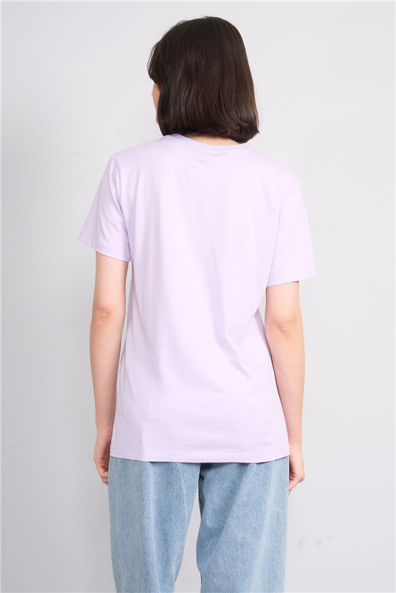 C.K Y26 8925 Fithit Byn B.Yk Regular Nakışlı T-shirt Lila