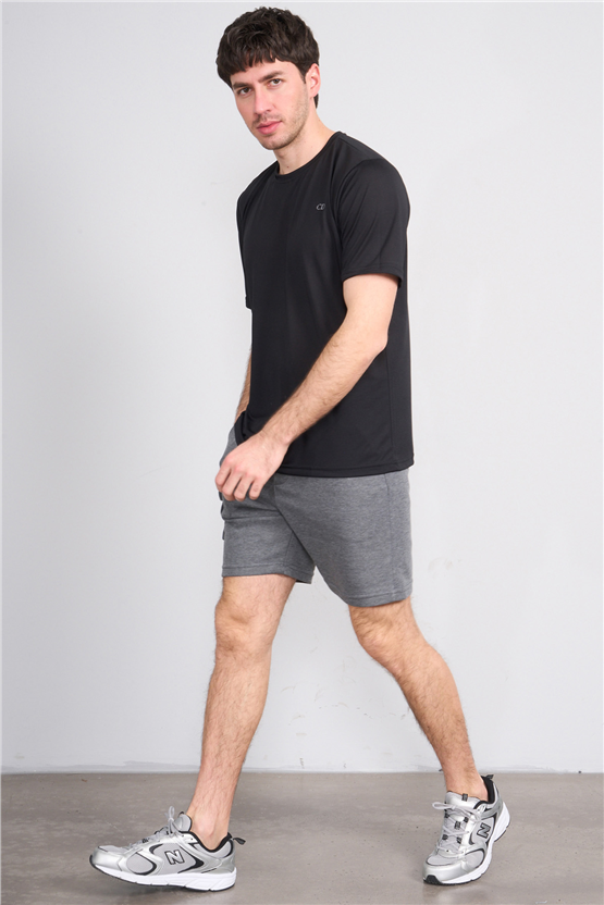 Cape Davıs 99 Sıyah Erkek Perf Bısıklet Yaka T-Shırt