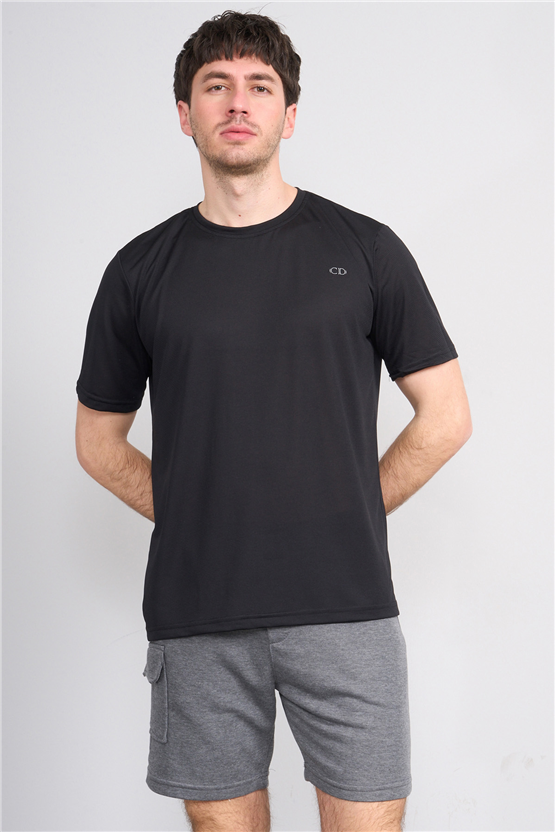 Cape Davıs 99 Sıyah Erkek Perf Bısıklet Yaka T-Shırt