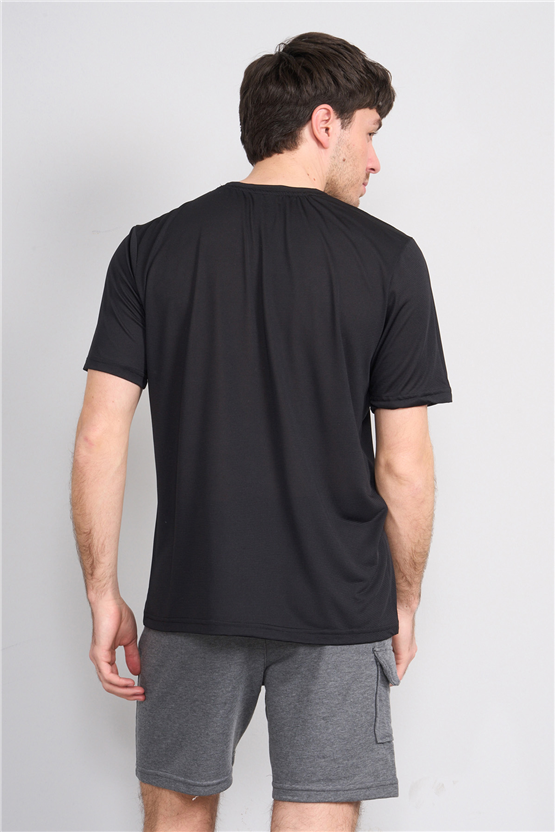 Cape Davıs 99 Sıyah Erkek Perf Bısıklet Yaka T-Shırt