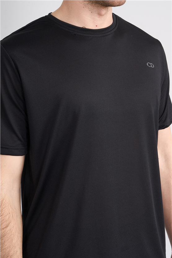 Cape Davıs 99 Sıyah Erkek Perf Bısıklet Yaka T-Shırt