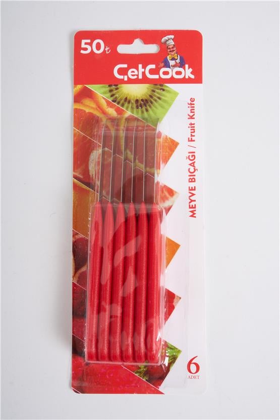 CETCOOK 6LI MEYVE BICAGI KIRMIZI