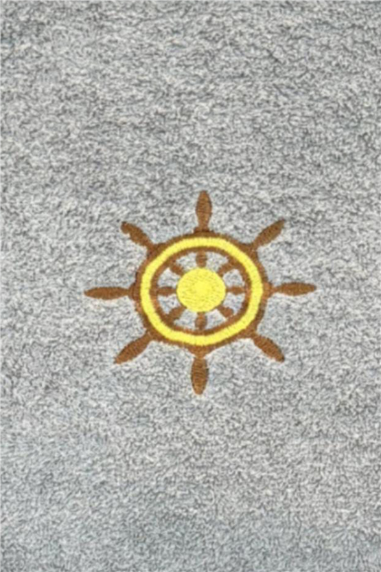 CETHOME 50 × 90 cm Dümen Nakışlı Havlu Gri