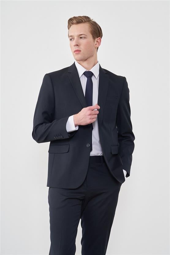 Çetinkaya 3453 Erkek Yünter Loco 4 Drop Takım Elbise Lacivert