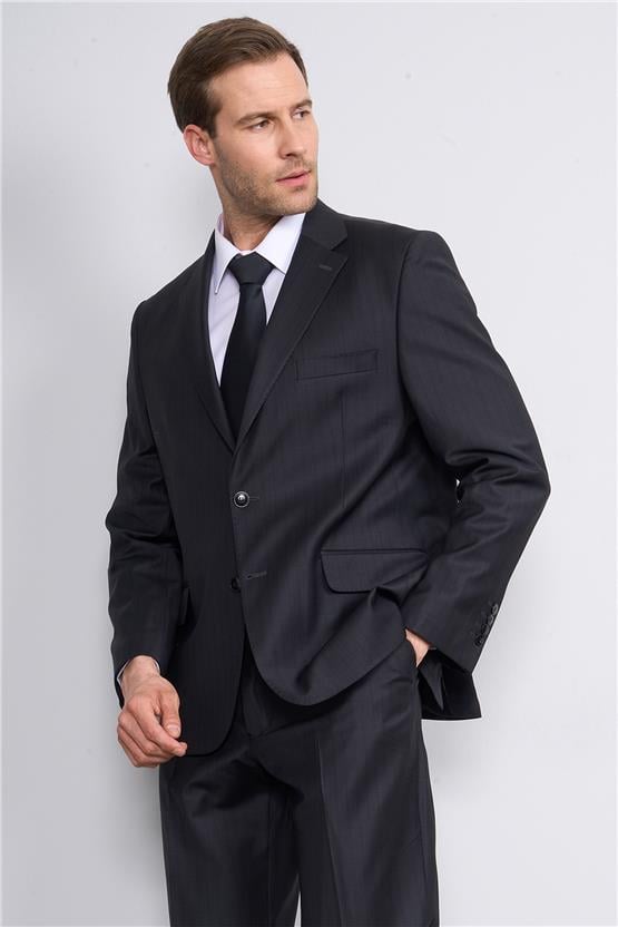 Çetinkaya 9552 Altınyıldız Mono Yaka Çift Yırtmaçlı Regular Takım Elbise L11-Siyah 4D