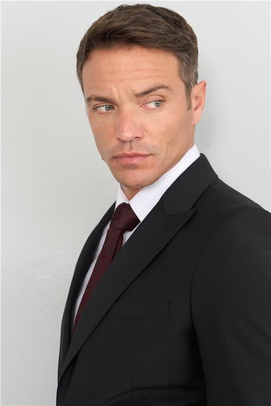 Çetinkaya 9553 Altınyıldız Mono Yaka Çift Yırtmaçlı Takım Elbise Siyah 6D