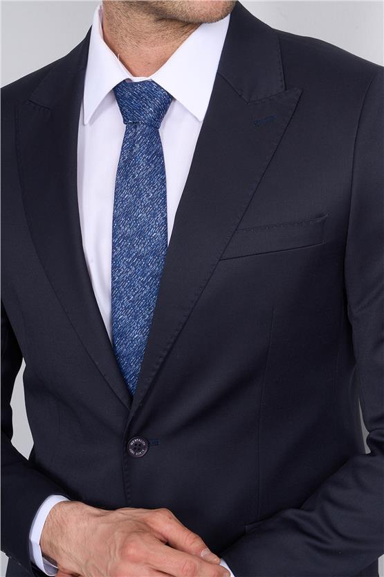 Çetinkaya 9553 Altınyıldız Mono Yaka Çift Yırtmaçlı Takım Elbise Lacivert 6D