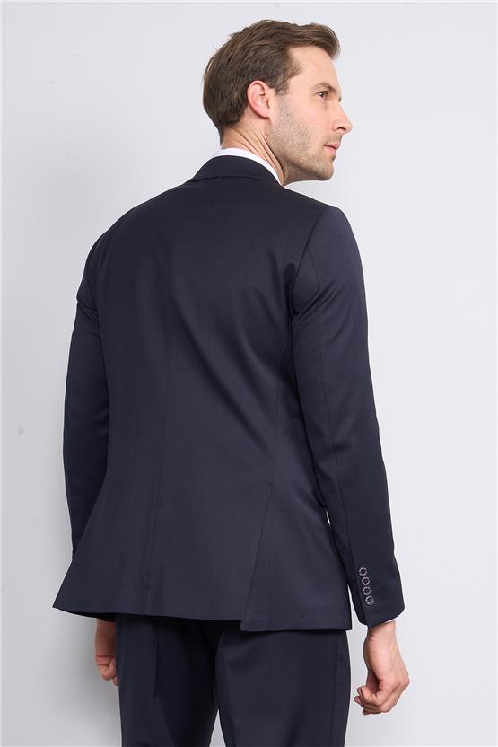Çetinkaya 9553 Altınyıldız Mono Yaka Çift Yırtmaçlı Takım Elbise Lacivert 6D